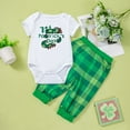 thumbnail image 2 of Xijirk Baby Girls Boys St Patricks Day Green Outfit 2PCs Bodysuit Romper Pants Set Soft Cotton Holiday Wear for 0 24 Months,6-12 Months,Mint Green, 2 of 8