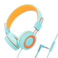 thumbnail image 1 of Auriculares para Niños Auriculares con Cable Colorido Laptop Tablet Teléfono para Aprender Clase en Línea Auriculares, Naranja+Verde, 1 of 8