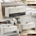thumbnail image 5 of Vastcury 41.7" End of Bed Bench for Bedroom, Teddy Upholstered Storage Ottoman Bench, Beige, 5 of 7