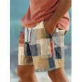 thumbnail image 2 of Bañador con estampado 3D de bloques de colores a cuadros para hombre, estilo hawaiano, con cordón elástico, para vacaciones y playa, 2 of 4