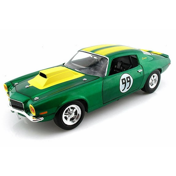 1970 The Dukes of Hazzard Cooter's 1970 Chevy Camaro Hard Top #99, Green w/ Stripes - Tomy Johnny Lightning 21958 - 1/18 scale Diecast Model Toy Cars