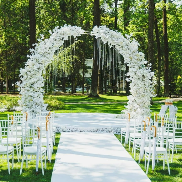 Heavy Duty Metal Garden Arch Trellis Arbor with Dome – 9.8 x 7.2 ft Sturdy Frame for Climbing Plants – Wedding & Party Décor, Lawn, Patio, Courtyard, Easy Assembly, White