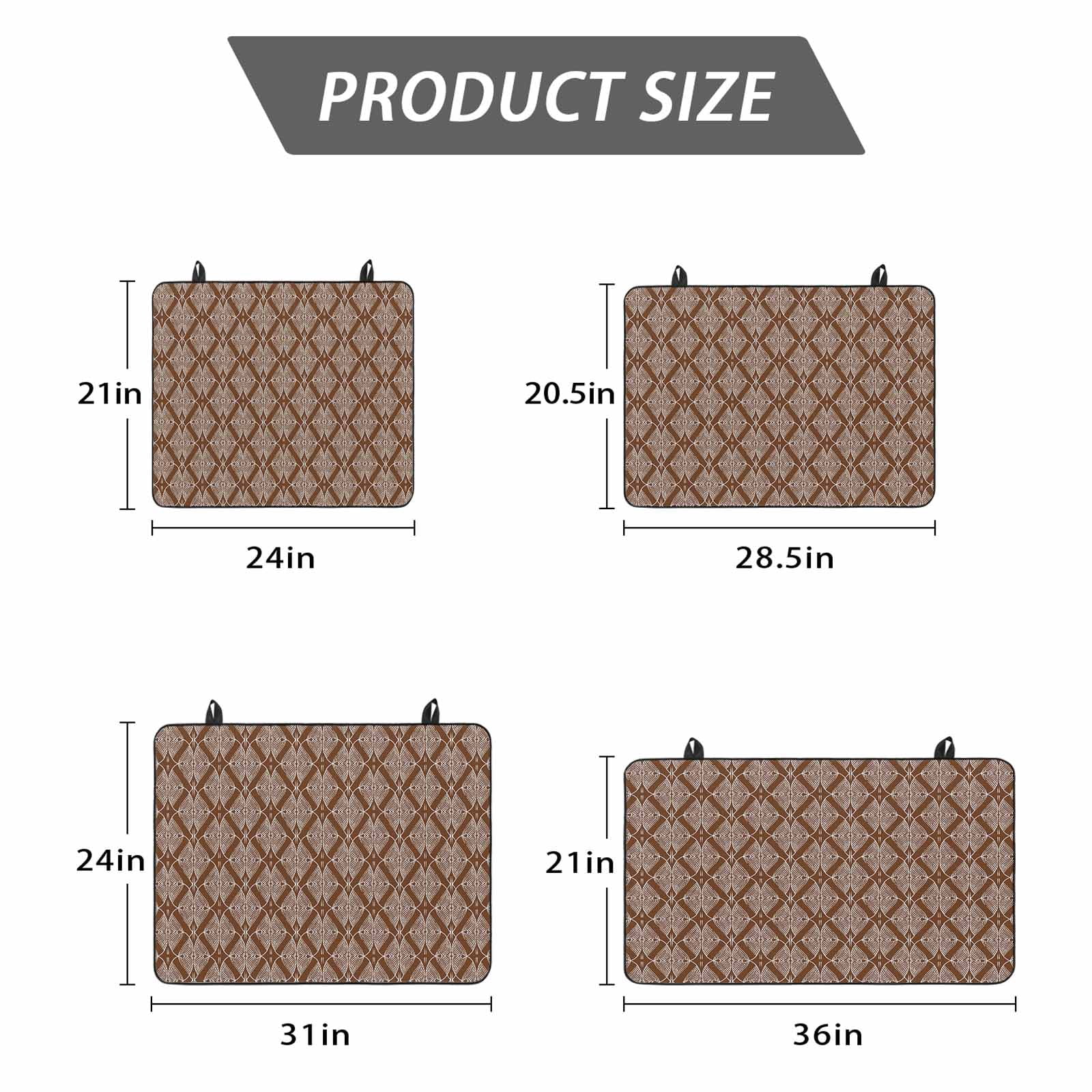 Brown Abstract Stove Top Cover for Electric Stove, Heat-proof & Non Slip Glass Top Stove Cover Protector, Modern Geometric Contemporary Art Kitchen Flat Cooktop Rubber Mat 24x21 Inches