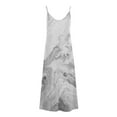 thumbnail image 4 of Besolor Robes d'Été pour Femmes Tendance Imprimée Col en V Bretelles Spaghetti Robe de Plage Décontractée Fluide Maxi, 4 of 5