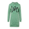thumbnail image 6 of FEIFLY Women's Sweatshirts Loose Hoodie Mid Length Hoodie Dress Pullover Long Sleeve Solid Color Holiday Winter Autumn Workout Tops, 6 of 9