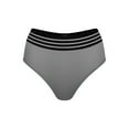 thumbnail image 4 of vigerkar Seamless High-Waist Panties for Women - Breathable Comfort & -Lifting Design with Stripe Accents Grey, M, 4 of 4