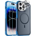 thumbnail image 1 of KOMI Magnetic for iPhone 14 Pro Max Case (Compatible with MagSafe) (12FT Military Grade Drop Protection) 2X Tempered (Glass Screen+Camera Lens Protector) Shockproof Phone Case 6.7 inch, Deep Blue, 1 of 4
