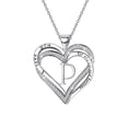 thumbnail image 3 of Ladies Double Heart Diamond Necklace With 26 English Letters Couple Necklace, 3 of 8