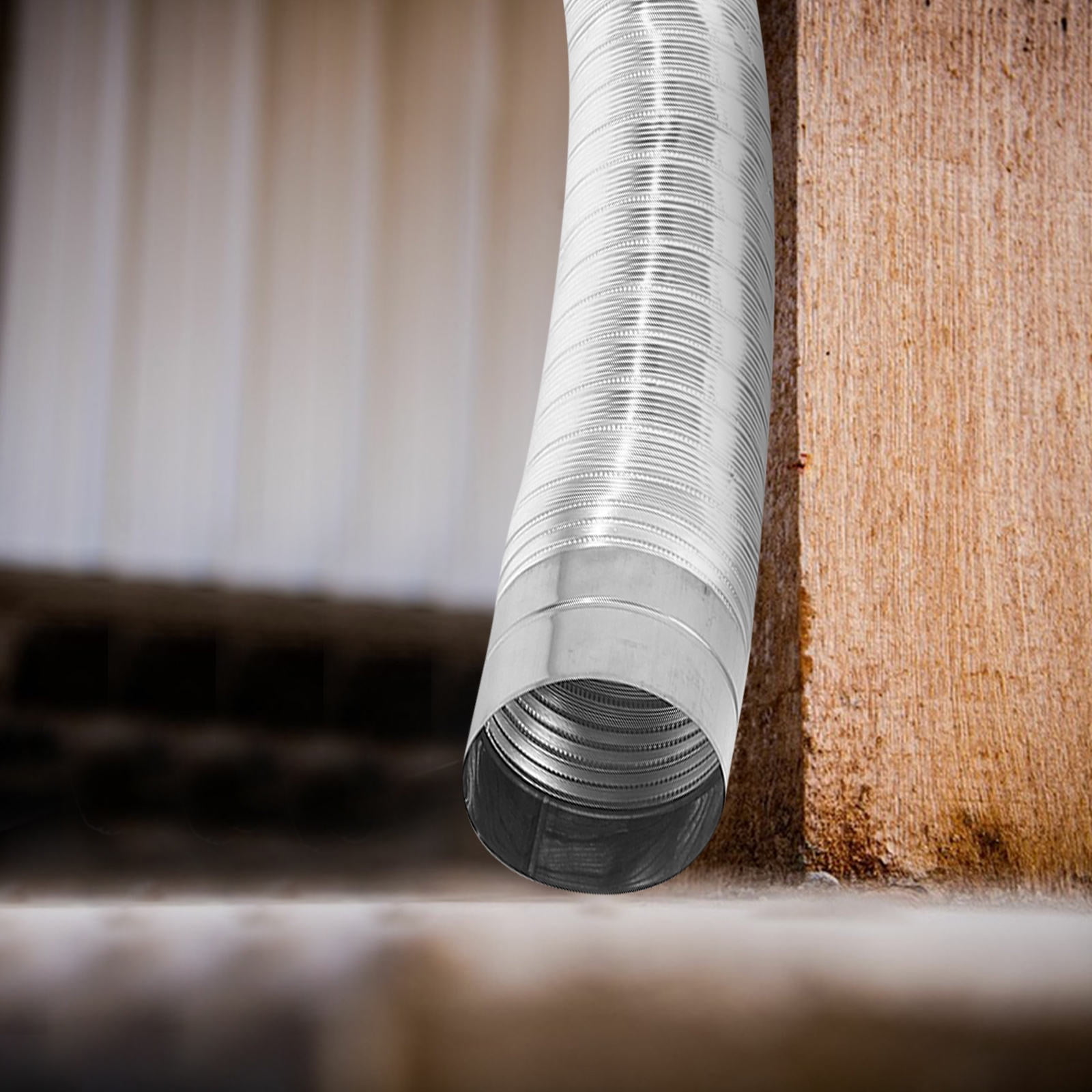 Supvox Flexible Aluminum Dryer Vent Hose Telescopic Plated Silver Duct for Home Ventilation