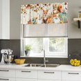 thumbnail image 4 of Fall Pumpkins Curtain Valances for Windows, Kitchen Valance Window Treatments Panel 2 Pack, Thanksgiving Farmhouse Maple Leaf Squirrel Rod Pocket Short Curtains for Bathroom Bedroom 60 x 18 Inch, 4 of 8