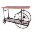 thumbnail image 4 of ACME Francie Rectangular Wooden Console Table with Shelf in Oak and Antique Gray, 4 of 9