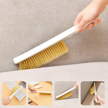CofeeMO Dust Brush Hand Broom 12" Bench Brushes With Soft Bristles Counter Brush With Long Handle Household Dusting Tool For Bed, Sofa, Furniture, Clothes, Car
