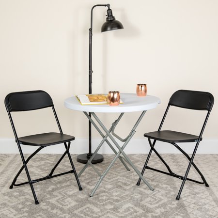 Flash Furniture (10-Pack) HERCULES Series Premium Plastic Folding Chair, Black