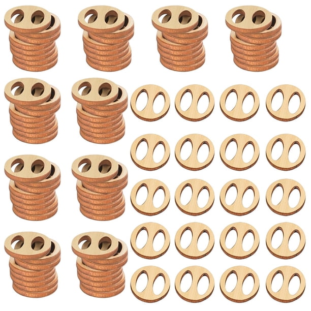 100 botones de madera para sombreros, fáciles de usar, para tejer gorros de amigos. Oval