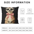 thumbnail image 5 of Patifu Pink Bowknot Throw Pillow Cover ,Meerkat Cushion Cover for Kids Boys Girls,Cartoon Animal Cushion Case,Farmhouse Square Pillowcase for Sofa 20x20in, 5 of 5