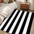 thumbnail image 5 of Rectangle Area Rug 4x6ft, Black White Horizontal Stripe Non-Shedding Washable Area Rug, Simple Texture Non Slip Low-Profile Rugs for Living Room, Bedroom Dining Room, 5 of 9