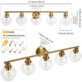 thumbnail image 7 of Deyidn 5 Light Gold Bathroom Vanity Light with White Globe Glass Shade Modern Bathroom Wall E26 Bulb, 7 of 7