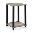 thumbnail image 1 of Furinno 99800GYW/BK Turn-N-Tube Table d'Appoint, Chêne Français Gris/noir, 1 of 5