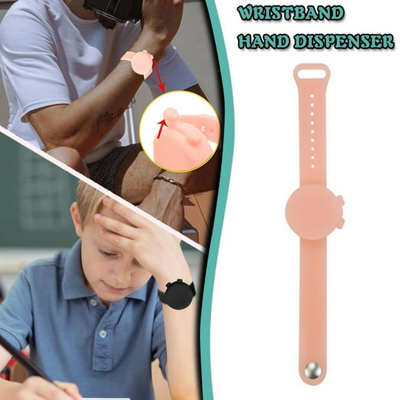 Dispensador de pulsera desinfectante de manos, recarga de gel portátil, ajuste ajustable, para uso en oficinas, paquete de gel desinfectante, acceso higiénico para lavado de manos, para