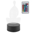 thumbnail image 3 of Luz nocturna Soporte de base ABS Lámpara con patrón de yoga Interruptor táctil (negro con control remoto), 3 of 8