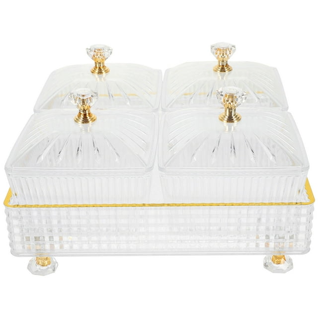 1 Ensemble d'Assiettes de Service Divisées avec Plateau Bol de Rangement pour Collations Support pour Fruits Secs