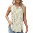 thumbnail image 2 of JingHai Floral Tank Tops for Women Plus Size 2024 Small Floral Print Summer Fashion Casual Sleeveless Print V Neck Fold Blouse Trendy Comfy Slim Tunic Flowy Vest Top Shirts Multicolor XXL, 2 of 6
