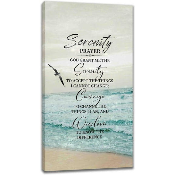 Aaheei Serenity Prayer Decor Wall Art Wall Art God Grant Me The Serenity Canvas Prints Bible Verse Poster Christian Religious Gifts Scripture Artwork for Bedroom Living Room