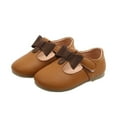 thumbnail image 1 of Wuffmeow Children's Soft Sole Leather Butterfly-knot Princess Shoes, 1 of 4