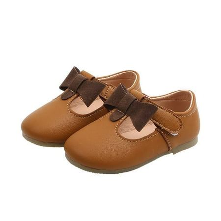 

Children s Soft Sole Leather Butterfly-knot Princess Shoes