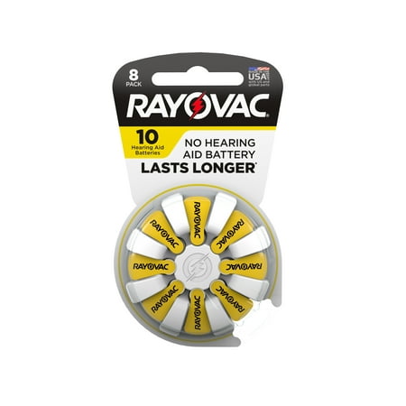 Rayovac Size 10 Hearing Aid Batteries, 8-Pack