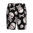 thumbnail image 7 of Daiia black white Skull bone Mens Woven Stretch Pajama Short,Short Pajama Pants-Small, 7 of 7