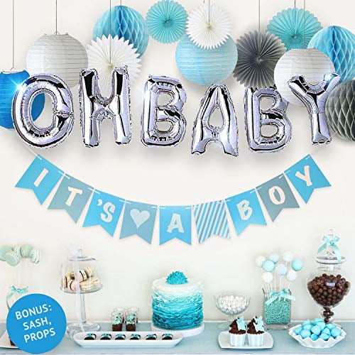 PGNART Baby Shower Decorations for Boy Baby Shower Decoration Include