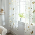 thumbnail image 5 of Pattern Moon And The Stars Sheer Curtains Tulle Curtains for Living Room,40*52 Inch, 5 of 5