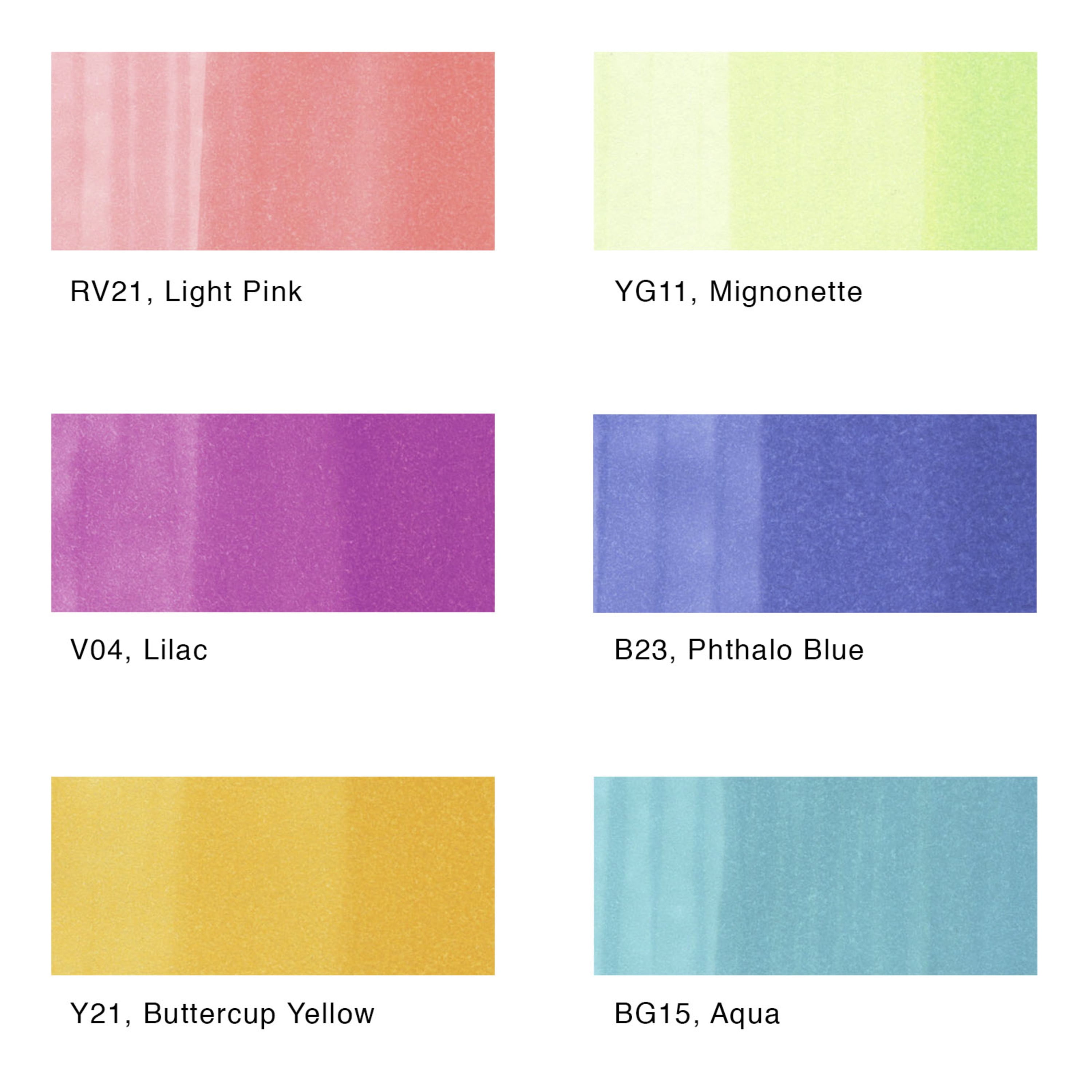 Copic Ciao Marker Set, 6-Colors, Pastels
