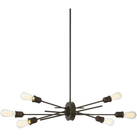 

Pendants 6 Light Bulb Fixture With Espresso Finish Steel Material 16 360 Watts