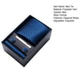 thumbnail image 7 of Huanledash 4Pcs/Set Smooth Texture Luxury Exquisite Gift Box Tie Men Business Jacquard Print Tie Cufflinks Square Scarf Clip Set, 7 of 7