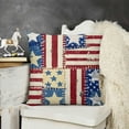 thumbnail image 2 of YINGXI  4th of July Patriotic Decorative Throw Pillow Covers, America Land of The Free Porch Outdoor Home Decor, American Red Blue White Stars Stripes Let Freedom Ring Couch Cushion Case 20x20in, 2 of 5