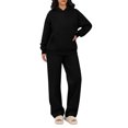 thumbnail image 2 of CIENVNSTG Sweatsuit Soild 2 Piece Sweat Suit Hoodie Sweatshirts and Jogger Sweatpants with Pockets Clothes Sets Black S, 2 of 5