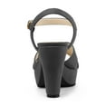 thumbnail image 2 of BLISSFUL STEP Women's Fashion Platform Strap Slingback Chunky Heel Open Toe Sandals Grey 10, 2 of 7