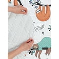 thumbnail image 4 of Sloth Reversible Bedspread Set, Pattern Hand Drawn Sloths on Branches Laziness Mood Words Fun, Pillow Shams & Comforter Microfiber Bedding Set, 3 Sizes, Pale Blue Orange Black, by Ambesonne, 4 of 4