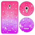 thumbnail image 6 of FIEWESEY For Alcatel Pixi 4 Phone Case Glitter Case Gradient Quicksand Series TPU Bumper Cushion Reinforced Corners Protective Bling Liquid Girls Women Case for Alcatel Pixi 4 6 inch - Pink+Purple, 6 of 7