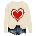 thumbnail image 2 of Xixinqiwan Valentine's Day Gift for Women Shirts,Women Valentines Sweater Love Heart Graphic Knit Sweatshirts Valentine Day Oversized Crewneck Tops, 2 of 3