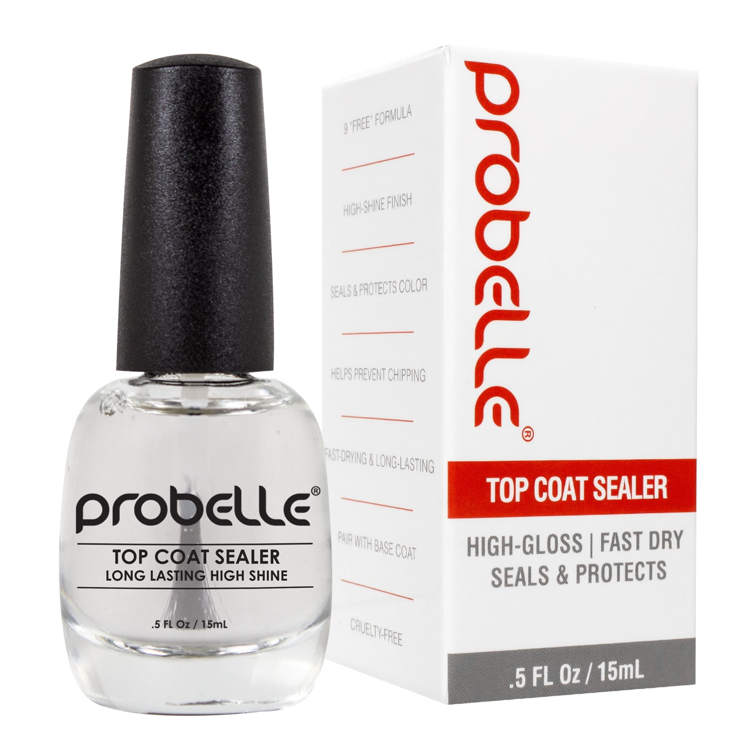 Probelle Top Coat Sealer - Ultra High Gloss and thick finishing top coat for long lasting manicure, fl oz/ 15 mL Probelle Top Coat Sealer - Ultra High Gloss and thick finishing top coat for long lasting manicure, fl oz/ 15 mL