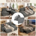 thumbnail image 3 of ANPOO 81" Convertible Sectional Pull Out Sleeper Sofa Bed with Storage Chaise & USB Charging, 5-Level Adjustable Backrest, Cloud-Soft Chenille Couch for Small Space Living Room, 3 of 9