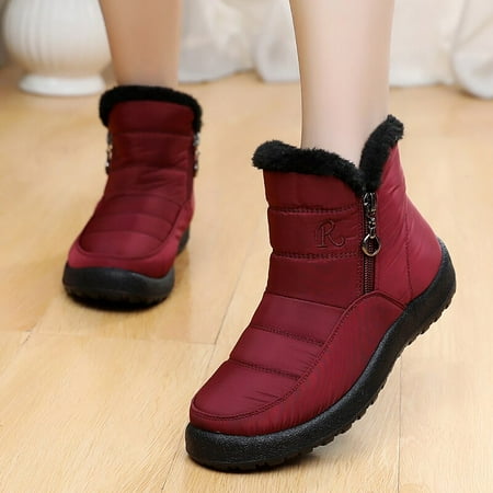 

Boots Women Snow Soft Ladies Shoes Waterproof Boots For Women Zipper Women Shoes Round Toe Fur Botas Mujer Women s Winter Shoes