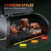 Brand Man Offset Smoker Charcoal Grill, Heavy Duty Wood Barrel BBQ Grill Smoker Combo with Side Box