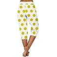 thumbnail image 5 of Capri Sweatpants for Women Summer Casual Outdoor Pull-Up Point Print Joggers Trousers with Pocket Wide Leg Workout Pants, Yellow, XXL, 5 of 6