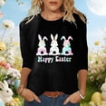 thumbnail image 2 of DHFJKG Happy Easter T Shirts For Women Bunny Print Graphic Tee 3/4 Sleeve Casual Round Neck Loose Fit Top For Holiday Celebration Stylish Tops, 2 of 4
