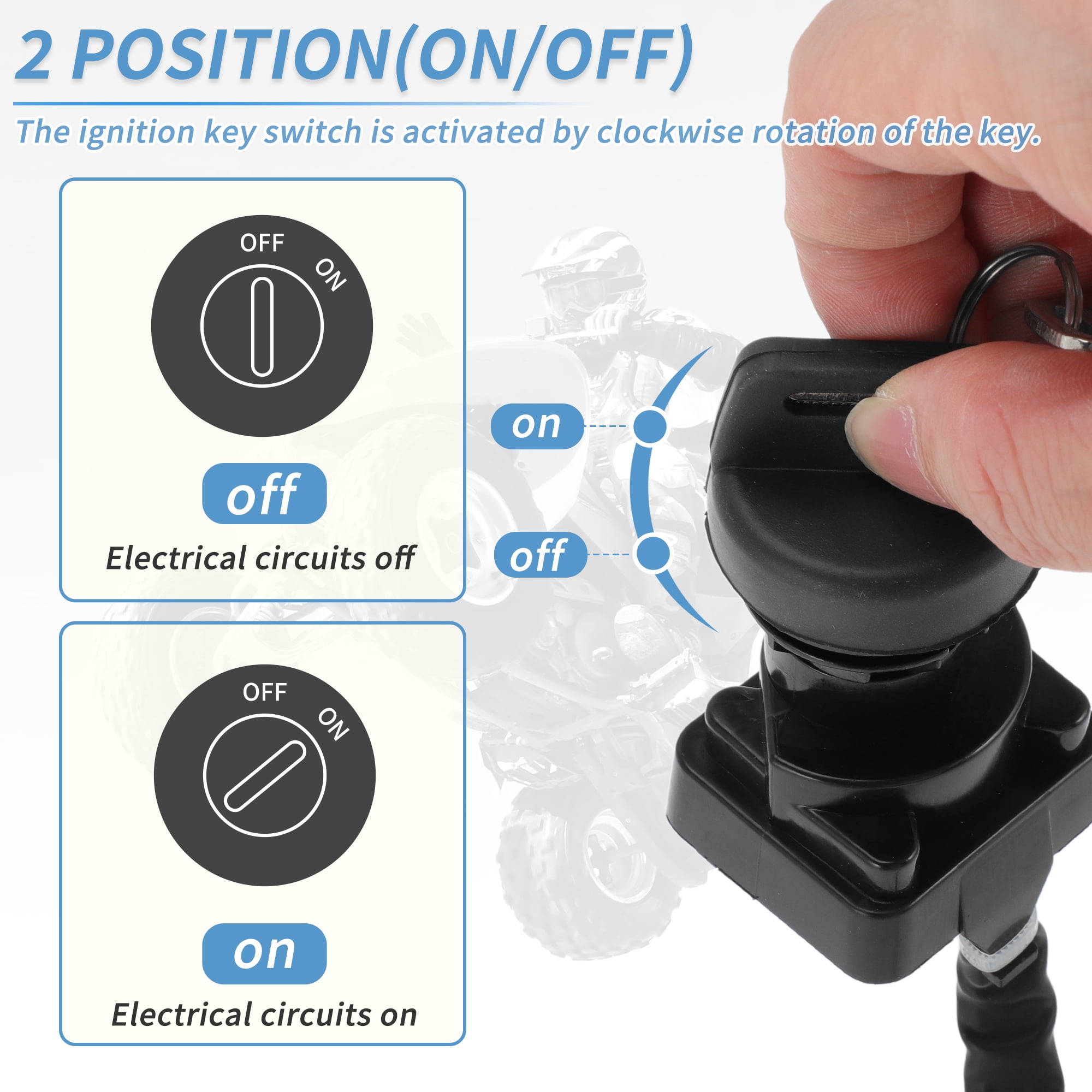 Unique Bargains Ignition Key Switch for Suzuki LTR450 2006-2009 ATV