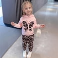 thumbnail image 5 of HCYSFG Cheetah Print Outfit Sets For Girls Leopard Print 2 Piece Tops Hooded Long Sleeve Butterfly Sweatshirt Jogger Pants Bottoms, 5 of 9